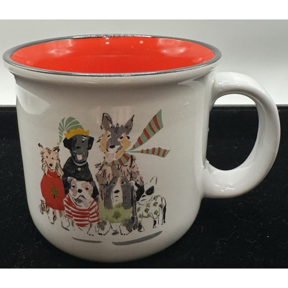 Christmas‎ Dog Mug Red Interior Campfire Style Holiday Puppies Coffee Cup